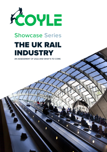 Showcase Series: Rail Industry 2023 - An event poster highlighting the latest developments and advancements in the rail industry.