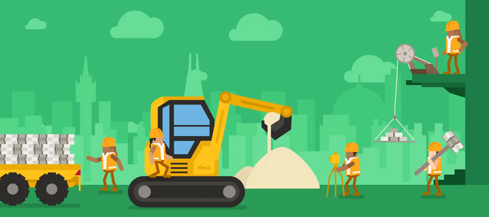 Coyle illustration used as a fallback for the Coyle illustration video on the homepage presenting Coyle Construction.