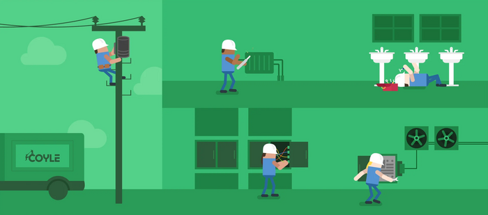 Coyle illustration used as a fallback for the Coyle illustration video on the homepage presenting Coyle Manufacturing & Industrial.