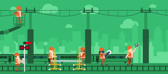 Coyle illustration used as a fallback for the Coyle illustration video on the homepage presenting Coyle Rail.